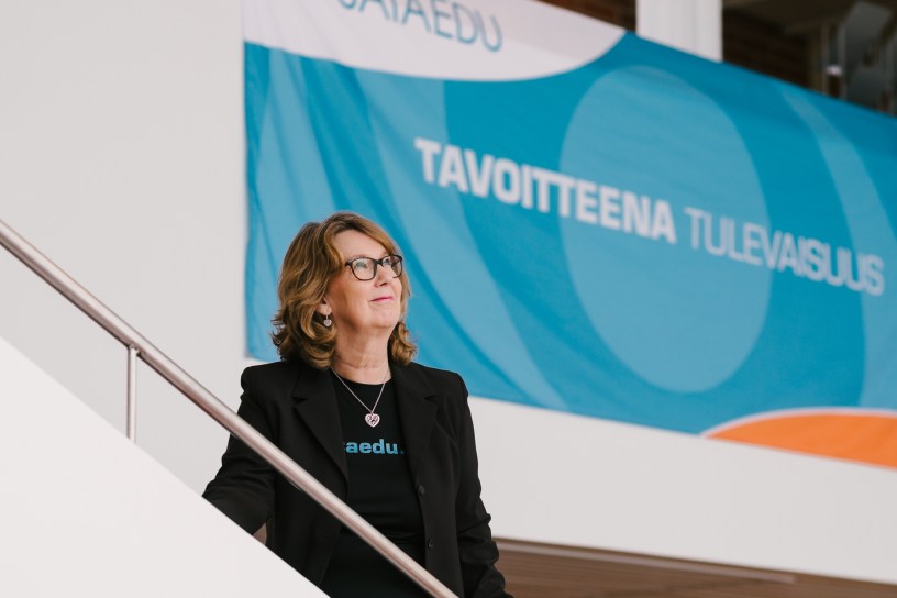 Oppisopimuskoordinaattori Merja Tuomola Sataedu Harjavallan tiloissa.